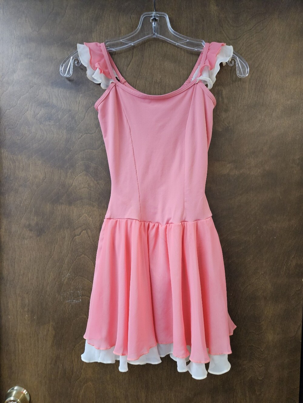 Primier Costume By Bodywrappers P715 Coral And Cream Ballet Leotard Skirt Sz XS